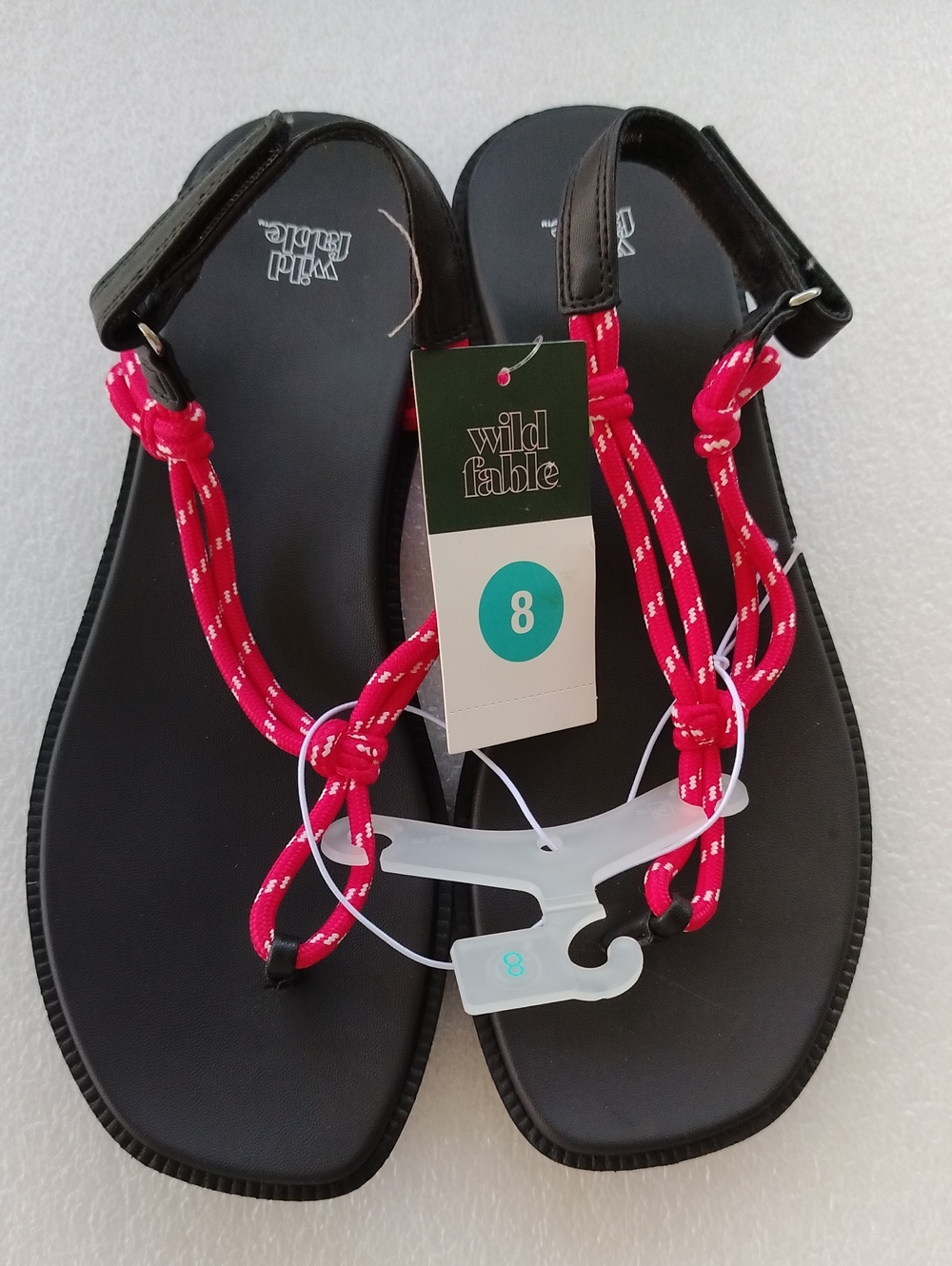 Wild Fable black and red rope sandals.